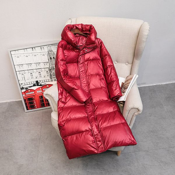 women's wool long feather coats, thick, warm, hooded, raincoats, by winter 2020
