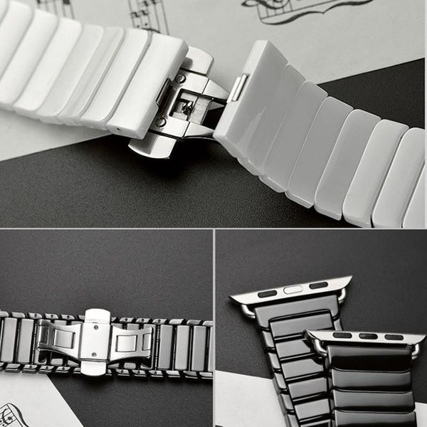 ceramic strap for apple watch band 44mm 40mm 42mm 38mm accessories stainless steel butterfly bracelet iwatch series 6 5 4 3 2 sqclxb, Black;brown
ceramic strap for apple watch band 44mm 40mm 42mm 38mm accessories stainless steel butterfly bracelet iwatch series 6 5 4 3 2 sqclxb, Black;brown