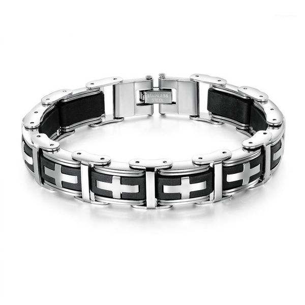 bracelet personality creative jewelry men's classic cross stainless steel silicone festival gift simple and elegant wrist strap1, Golden;silver
bracelet personality creative jewelry men's classic cross stainless steel silicone festival gift simple and elegant wrist strap1, Golden;silver