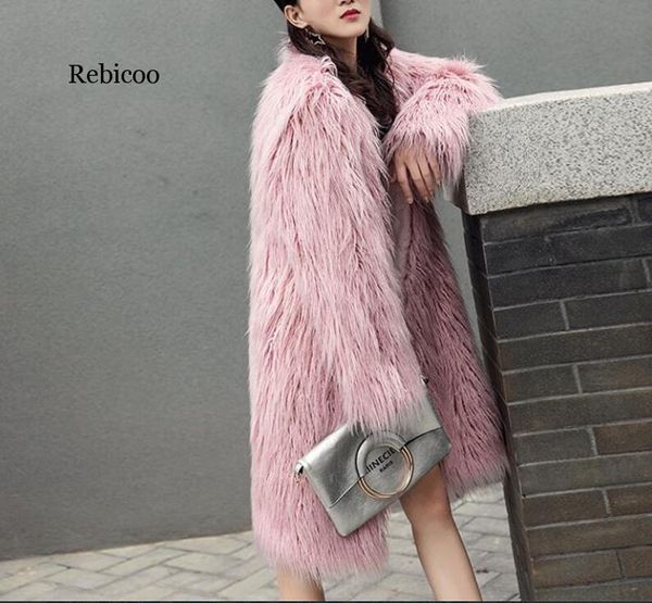 women's fur & faux women autumn winter wool overcoats female shaggy fluffy fake coat fashion casual warm slim outerwear, Black
women's fur & faux women autumn winter wool overcoats female shaggy fluffy fake coat fashion casual warm slim outerwear, Black