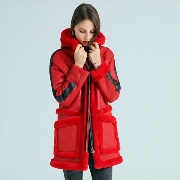 women's fur & faux woman sheepskin coat mid-length loose thick warm real overcoat shearling jacket hooded fashion1, Black
women's fur & faux woman sheepskin coat mid-length loose thick warm real overcoat shearling jacket hooded fashion1, Black