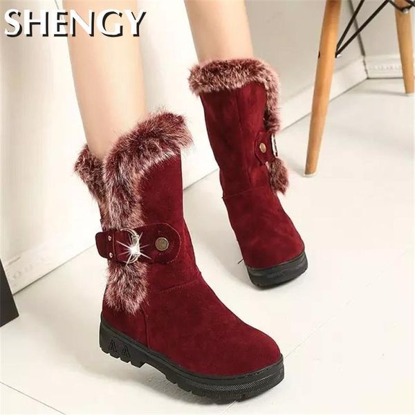 boots winter women flock solid color zipper ladies snow shoes non-slip platform sweet mid-calf for females, Black
boots winter women flock solid color zipper ladies snow shoes non-slip platform sweet mid-calf for females, Black
