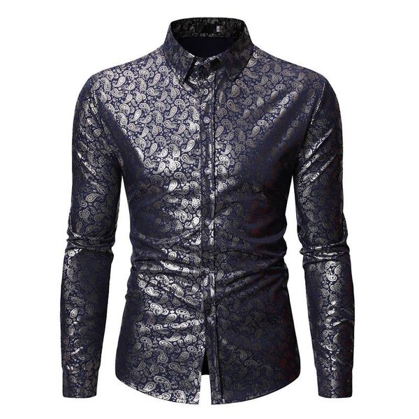 luxury paisley floral bronzing social shirt men 2020 spring new long sleeve slim fit chemise homme party wedding prom shirt male, White;black
luxury paisley floral bronzing social shirt men 2020 spring new long sleeve slim fit chemise homme party wedding prom shirt male, White;black