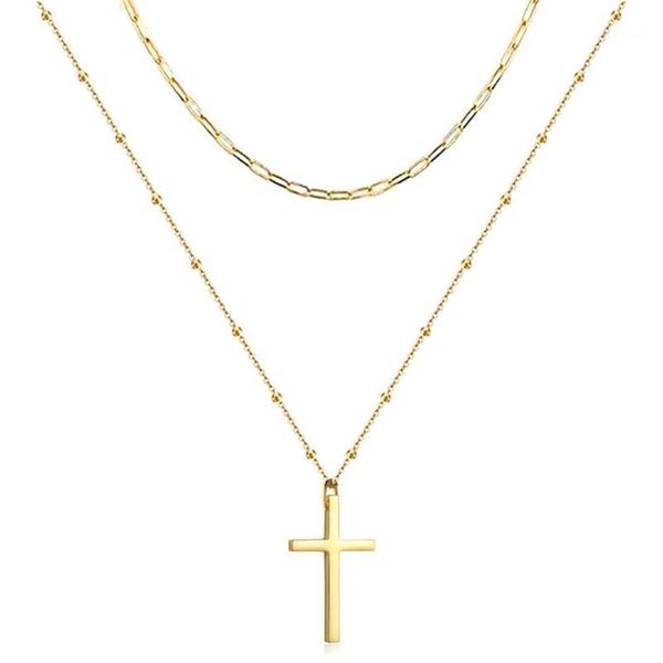 new multilayer cross charm pendant necklaces punk gold color stainless steel neck chains for women chokers 2020 fashion jewelry1, Golden;silver
new multilayer cross charm pendant necklaces punk gold color stainless steel neck chains for women chokers 2020 fashion jewelry1, Golden;silver