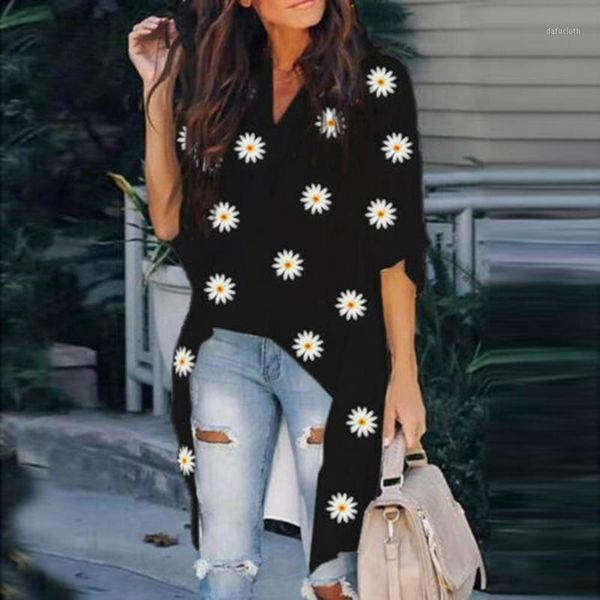 women summer elegant blouse shirts ladies boho blouse v-neck daisy print shirts female casual asymmetrical chiffon blouses #41, White
women summer elegant blouse shirts ladies boho blouse v-neck daisy print shirts female casual asymmetrical chiffon blouses #41, White