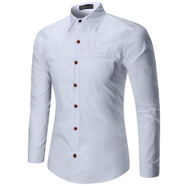 2020 spring and autumn fashion new men's casual long sleeve shirt / men's slim business solid color shirt, White;black
2020 spring and autumn fashion new men's casual long sleeve shirt / men's slim business solid color shirt, White;black
