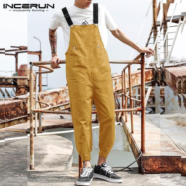 incerun fashion men jumpsuit solid color joggers streetwear suspenders bib pants mens overalls casual 2020 loose pockets rompers1, Black
incerun fashion men jumpsuit solid color joggers streetwear suspenders bib pants mens overalls casual 2020 loose pockets rompers1, Black