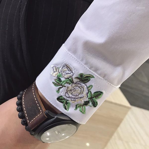 2017 new men's clothing singer bigbang gd fashion spring slim hair stylist rose embroidery shirt costumes1, White;black
2017 new men's clothing singer bigbang gd fashion spring slim hair stylist rose embroidery shirt costumes1, White;black