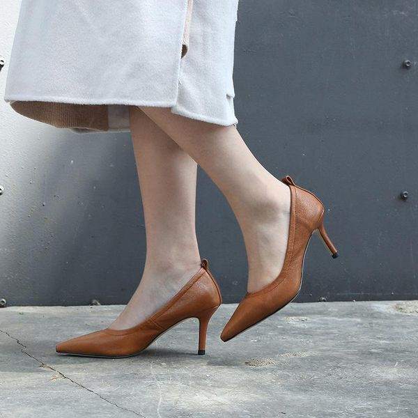 dress shoes pointed toe heels spring 2021 fashion pumps for woman genuine leather design 5cm heeled femme zapatos mujer, Black
dress shoes pointed toe heels spring 2021 fashion pumps for woman genuine leather design 5cm heeled femme zapatos mujer, Black