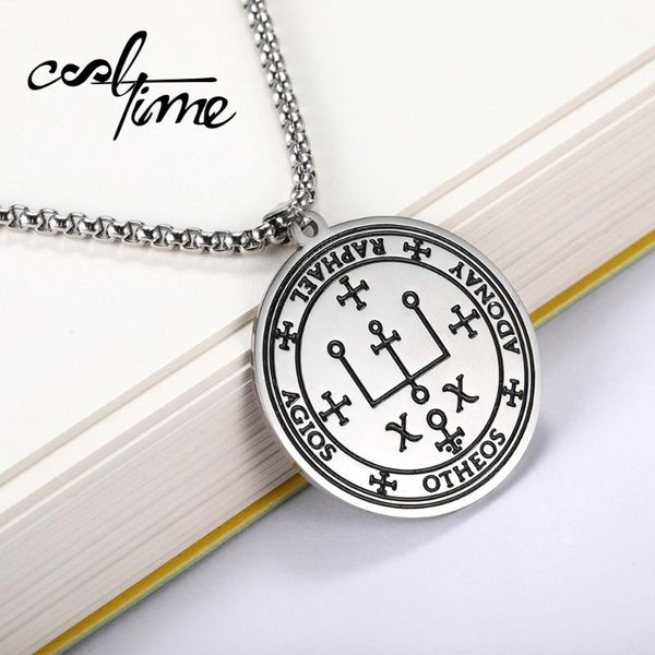 pendant necklaces cooltime stainless steel letter necklace men's and women's retro amulet, Silver 
pendant necklaces cooltime stainless steel letter necklace men's and women's retro amulet, Silver