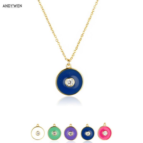 andywen new 925 sterling silver gold blue enamel pendant necklace long chain jewelry lucky eye 2020 rock punk fine jewellry q1219, Golden;silver
andywen new 925 sterling silver gold blue enamel pendant necklace long chain jewelry lucky eye 2020 rock punk fine jewellry q1219, Golden;silver