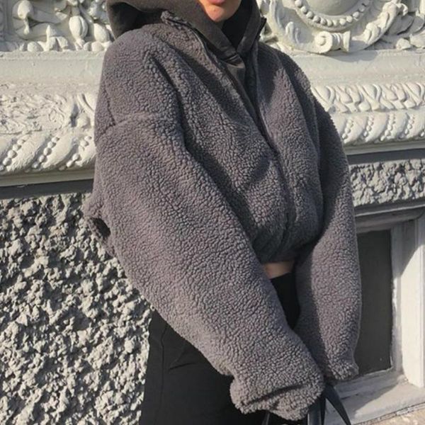 ladies casual fashion coat solid long sleeve stand collar fleece warm zipper crop women fashion short sweatshirts 2021, Black;brown
ladies casual fashion coat solid long sleeve stand collar fleece warm zipper crop women fashion short sweatshirts 2021, Black;brown
