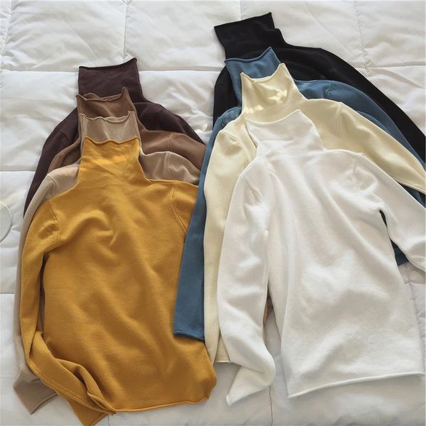 women sweaters 2021 autumn winter slim pullover knitted clothes korean lady blue soft warm long sleeve turtleneck sweater, White;black
women sweaters 2021 autumn winter slim pullover knitted clothes korean lady blue soft warm long sleeve turtleneck sweater, White;black