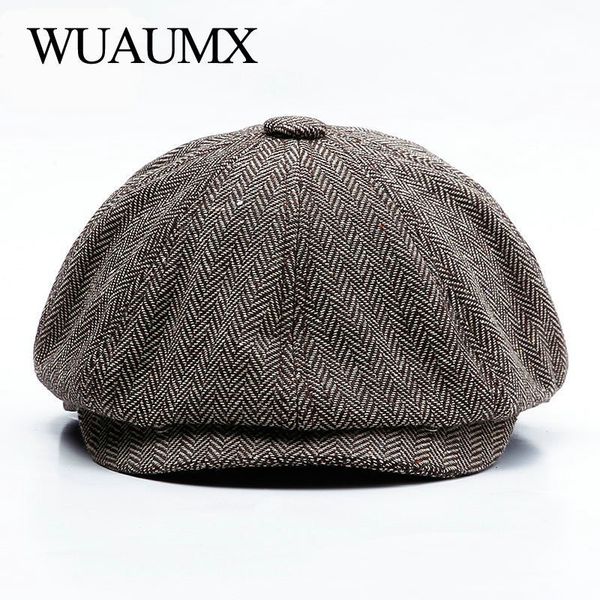 wuaumx autumn winter newsboy caps men and women warm tweed octagonal hat for male detective hats retro flat caps chapeau 201027, Blue;gray
wuaumx autumn winter newsboy caps men and women warm tweed octagonal hat for male detective hats retro flat caps chapeau 201027, Blue;gray