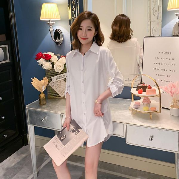 mid-length white shirt long sleeve sunscreen cardigan blouse casual loose streetwear women chemise femme camisas mujer
mid-length white shirt long sleeve sunscreen cardigan blouse casual loose streetwear women chemise femme camisas mujer