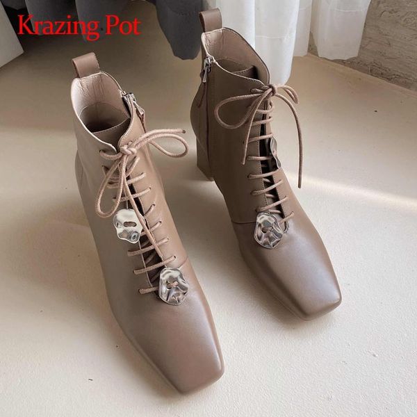 krazing pot work boots genuine leather cross-tied metal fasteners square toe thick high heel zipper office lady ankle boots l17, Black
krazing pot work boots genuine leather cross-tied metal fasteners square toe thick high heel zipper office lady ankle boots l17, Black