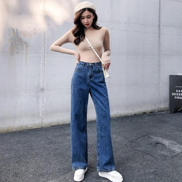 160 -185 cm height women jeans tall wide leg long pants mom high waisted jeans female extended loose casual black denim pants, Blue
160 -185 cm height women jeans tall wide leg long pants mom high waisted jeans female extended loose casual black denim pants, Blue