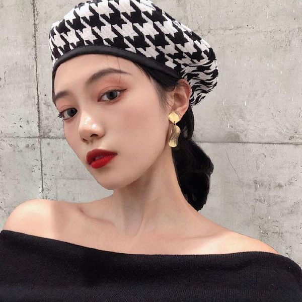 autumn winter fashion houndstooth berets hats for women black white casual painter hat boina feminino, Blue;gray
autumn winter fashion houndstooth berets hats for women black white casual painter hat boina feminino, Blue;gray