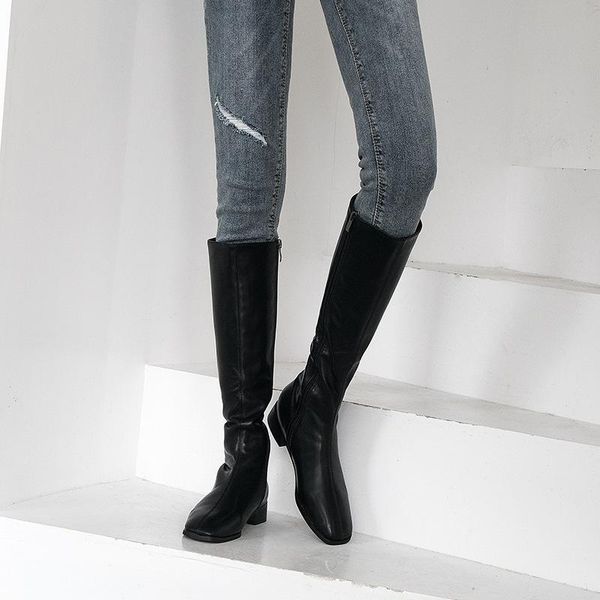 classics retro women knee high boots zipper metal decoration low square heel autumn winter boots round toe party ladies shoes, Black
classics retro women knee high boots zipper metal decoration low square heel autumn winter boots round toe party ladies shoes, Black