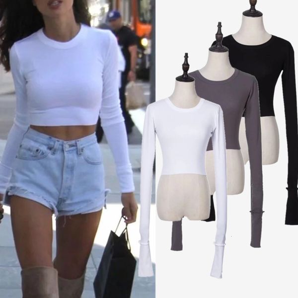 spring new double cuff super women's long sleeve women's solid color short slim t-shirt, Black;brown
spring new double cuff super women's long sleeve women's solid color short slim t-shirt, Black;brown
