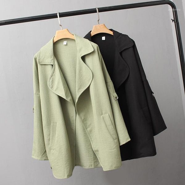 2021 spring autumn trench coat women windbreakers mid-long large size casual cardigan coat women's black armygreen overcoat1, Tan;black
2021 spring autumn trench coat women windbreakers mid-long large size casual cardigan coat women's black armygreen overcoat1, Tan;black