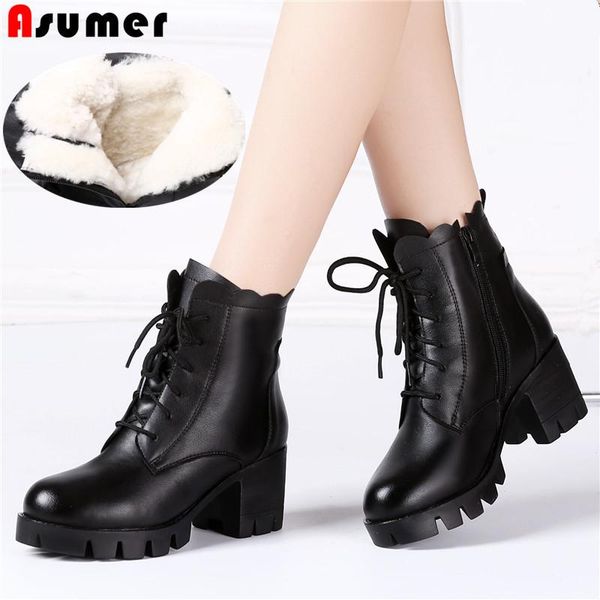boots moonmeek 2021 genuine leather ankle round toe winter platform high heels shoes women wool keep warm sonw, Black
boots moonmeek 2021 genuine leather ankle round toe winter platform high heels shoes women wool keep warm sonw, Black