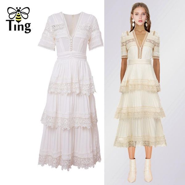 tingfly summer new fashion sp midi long dress vintage v neck tiered lace patchowrk dress elegant party lady vestidos sp1, Black;gray
tingfly summer new fashion sp midi long dress vintage v neck tiered lace patchowrk dress elegant party lady vestidos sp1, Black;gray