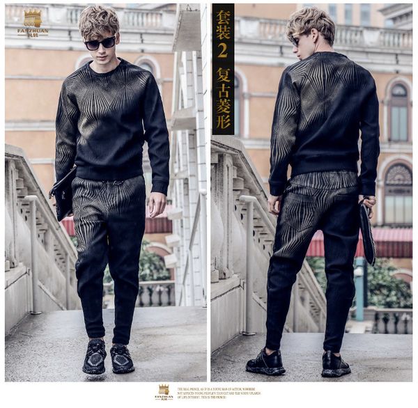 fanzhuan new casual male men's autumn winter social t shirt pants suit two-piece set hong kong style 711113 1022, Gray
fanzhuan new casual male men's autumn winter social t shirt pants suit two-piece set hong kong style 711113 1022, Gray