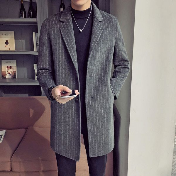medium and long windbreaker korean version slim show thin tweed coat fashion brand striped men's wear, Tan;black
medium and long windbreaker korean version slim show thin tweed coat fashion brand striped men's wear, Tan;black