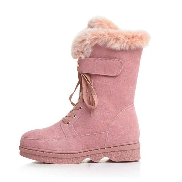 2020 new snow boots women side zipper lace up winter fashion warm shoes female round toe hidden heel fleece lining footwear pink, Black
2020 new snow boots women side zipper lace up winter fashion warm shoes female round toe hidden heel fleece lining footwear pink, Black