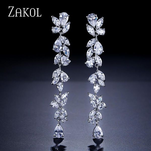 dangle & chandelier zakol luxury cubic zirconia gorgeous flower long drop earrings for women bridal wedding gift fsep385, Silver
dangle & chandelier zakol luxury cubic zirconia gorgeous flower long drop earrings for women bridal wedding gift fsep385, Silver