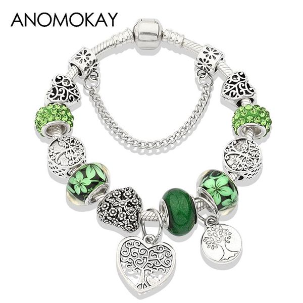 charm bracelets anomokay classic green tree of life crystal bracelet silver color heart flower plant diy bead jewelry for gift, Golden;silver
charm bracelets anomokay classic green tree of life crystal bracelet silver color heart flower plant diy bead jewelry for gift, Golden;silver