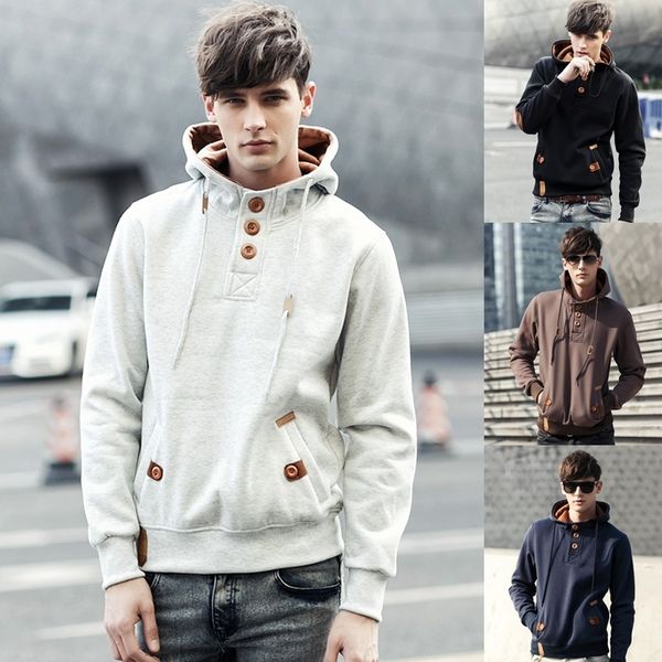 men fashion hoodies brand new hooded sweatshirts mens crew neck pullover hoodie male casual solid sweatshirts with button 201104, Black
men fashion hoodies brand new hooded sweatshirts mens crew neck pullover hoodie male casual solid sweatshirts with button 201104, Black