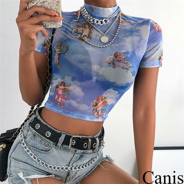 hirigin 2020 new style women's t-shirt through flower angel transparent impression t-shirt sweater pure culture high mini t-shirt, White;black
hirigin 2020 new style women's t-shirt through flower angel transparent impression t-shirt sweater pure culture high mini t-shirt, White;black