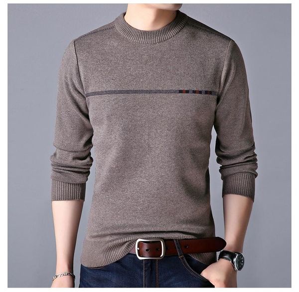 men's sweaters autumn and winter sweater solid color round neck middle-aged pullover thick clothes, White;black
men's sweaters autumn and winter sweater solid color round neck middle-aged pullover thick clothes, White;black