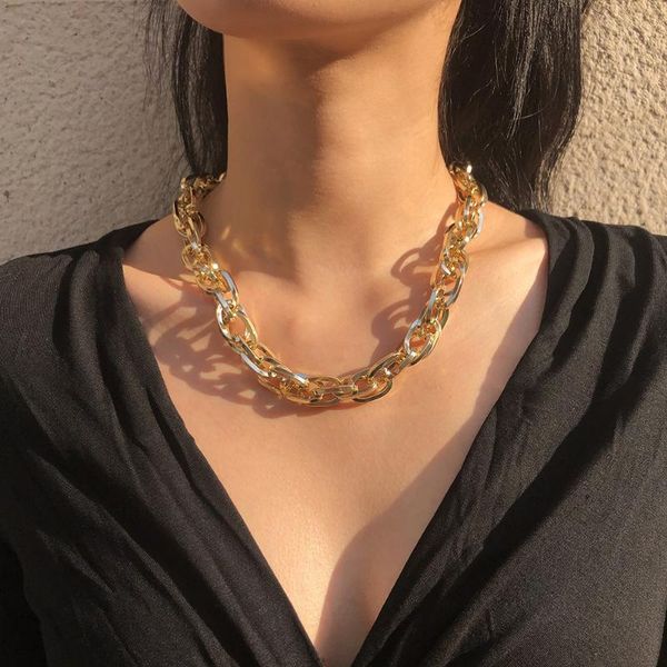 punk miami cuban choker necklace collar statement hip hop big chunky aluminum gold color thick chain necklace women jewelry, Silver
punk miami cuban choker necklace collar statement hip hop big chunky aluminum gold color thick chain necklace women jewelry, Silver