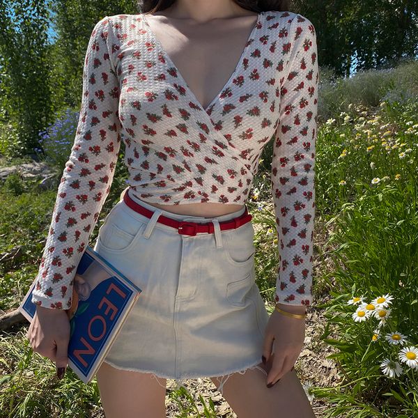 2021 new spring summer small floral surroundings all-match short neckline v mesh long female casual shirt tight elasticity 6mts, White
2021 new spring summer small floral surroundings all-match short neckline v mesh long female casual shirt tight elasticity 6mts, White