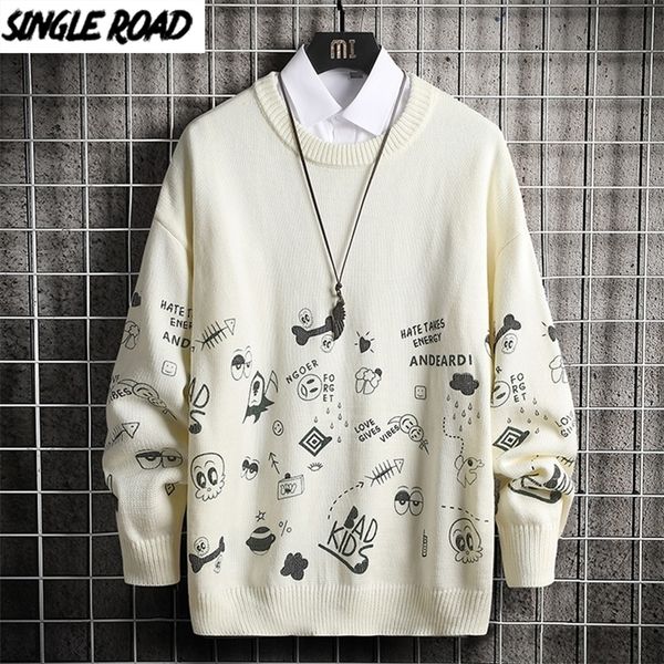 singleroad oversized mens knitted winter vintage sweaters pullover jumper harajuku casual white sweater men 201212, White;black
singleroad oversized mens knitted winter vintage sweaters pullover jumper harajuku casual white sweater men 201212, White;black
