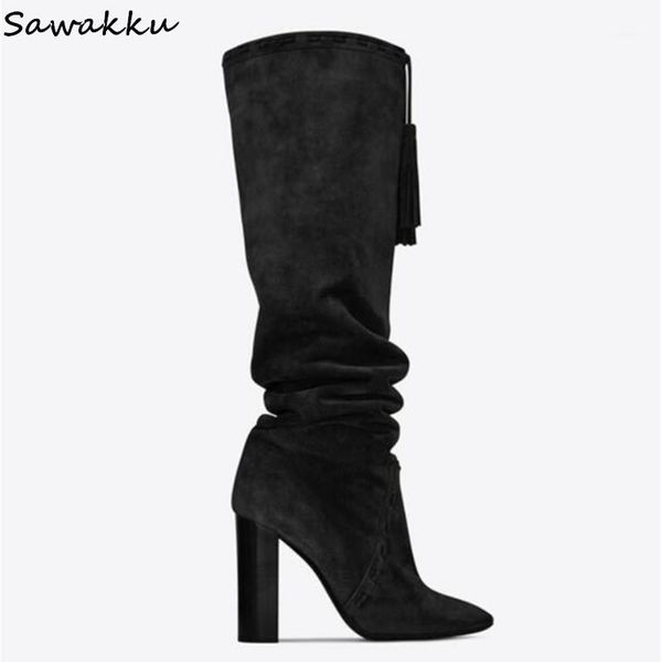 soft suede leather women streth knee high boots slip on high heels pointy toe riding boots black brown autumn winter shoes woman1
soft suede leather women streth knee high boots slip on high heels pointy toe riding boots black brown autumn winter shoes woman1