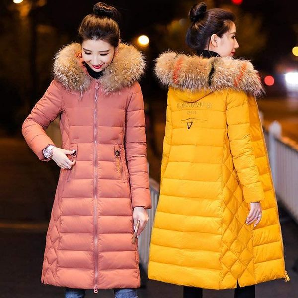 women's down & parkas 2021 winter white duck jacket fashion wool collar collect waist slim hooded overknee thicken coat, Black
women's down & parkas 2021 winter white duck jacket fashion wool collar collect waist slim hooded overknee thicken coat, Black