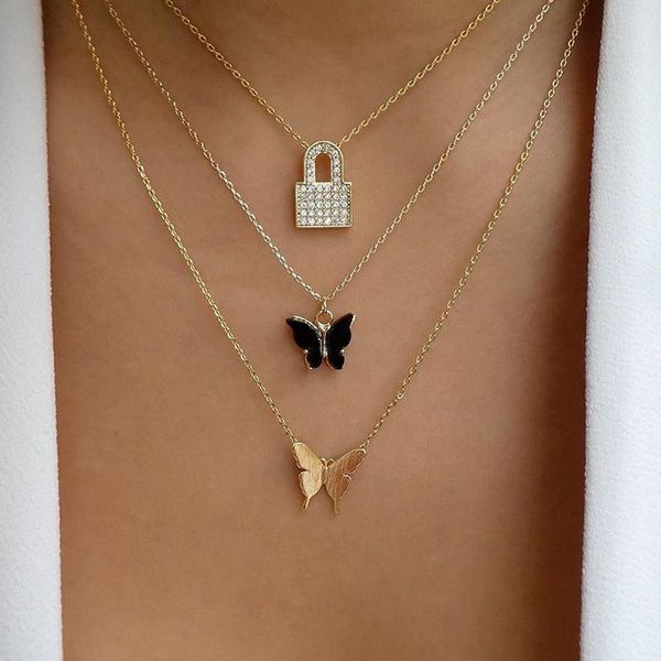 chokers 3pcs/set women necklaces set fashion crystal lock butterfly clavicle chain gold necklace exquisite valentine's day gift jewelry, Golden;silver
chokers 3pcs/set women necklaces set fashion crystal lock butterfly clavicle chain gold necklace exquisite valentine's day gift jewelry, Golden;silver