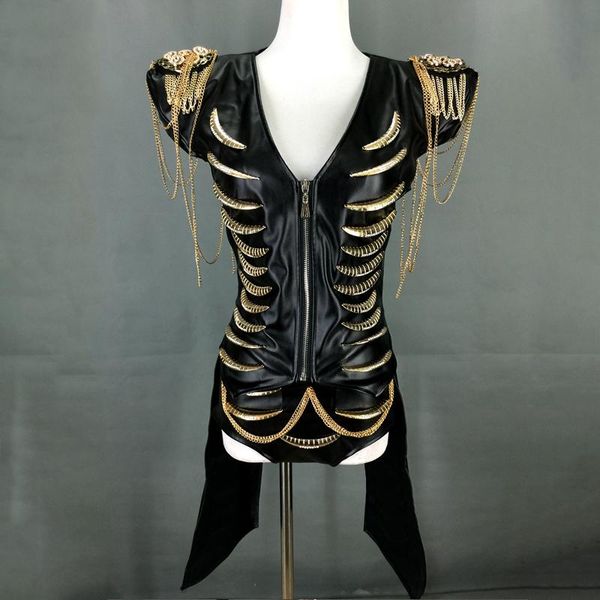 nightclub dag queen costume women metal chain black pu leather suit female club singer dj rave outfit burning man costume 2440, Black;red
nightclub dag queen costume women metal chain black pu leather suit female club singer dj rave outfit burning man costume 2440, Black;red