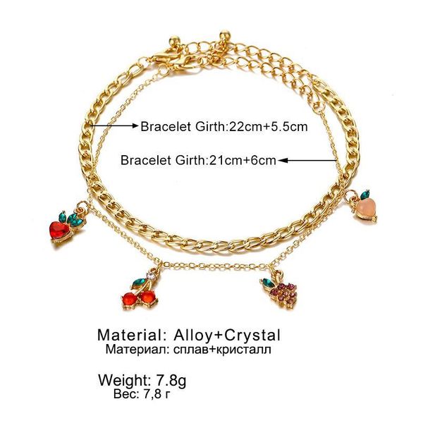 summer crystal gold thick chain women's anklet 2020 bohemian little cherry grape pendant anklet retro beach sandals leg qylmec, Red;blue
summer crystal gold thick chain women's anklet 2020 bohemian little cherry grape pendant anklet retro beach sandals leg qylmec, Red;blue