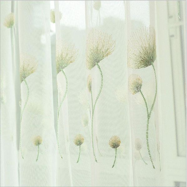 curtain & drapes modern style luxury embroidery fresh elegant pure white voile tulle for living room sheer