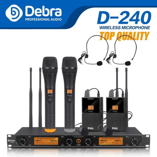 microphones all metal debra audio d-240 4 channel handheld uhf wireless microphone system for speech karaoke party
microphones all metal debra audio d-240 4 channel handheld uhf wireless microphone system for speech karaoke party