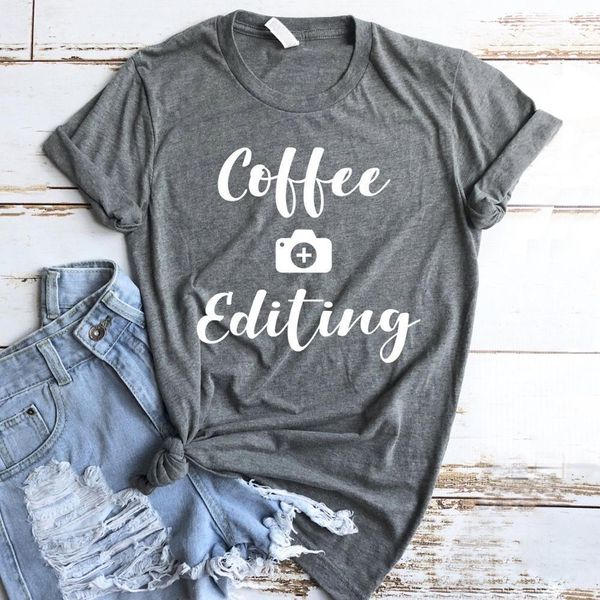 coffee and editing women tshirt cotton casual funny t shirt lady yong girl tee 5 colors drop ship s-625, White 
coffee and editing women tshirt cotton casual funny t shirt lady yong girl tee 5 colors drop ship s-625, White