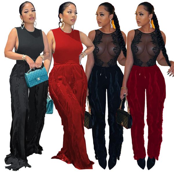 wholesale fall winter tassels loose pants for women drawstring solid casual split wide leg pant bulk items lots 6925, Black;white
wholesale fall winter tassels loose pants for women drawstring solid casual split wide leg pant bulk items lots 6925, Black;white