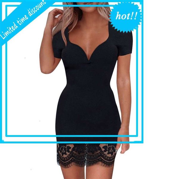 2021 women casual mouths mode effens colour v-neck high tail edge trim skinny short dress elegant vestidos, Black
2021 women casual mouths mode effens colour v-neck high tail edge trim skinny short dress elegant vestidos, Black