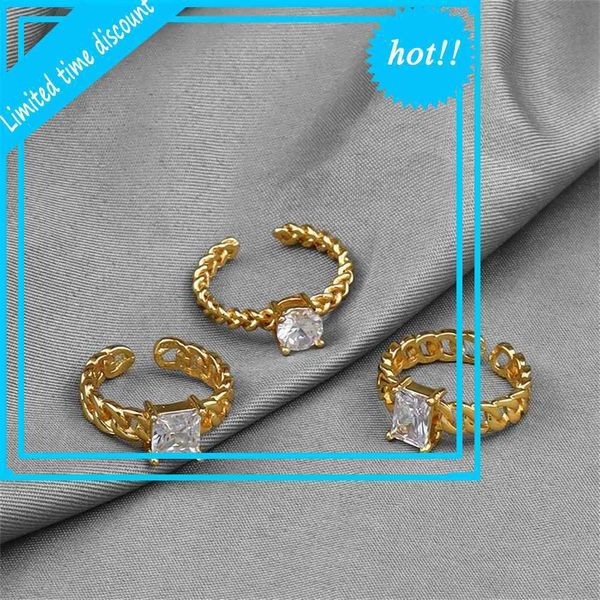 2021 new japanese and korean creative style micro inlaid zircon ring fashion chain hollow design women's jewelry, Golden;silver
2021 new japanese and korean creative style micro inlaid zircon ring fashion chain hollow design women's jewelry, Golden;silver