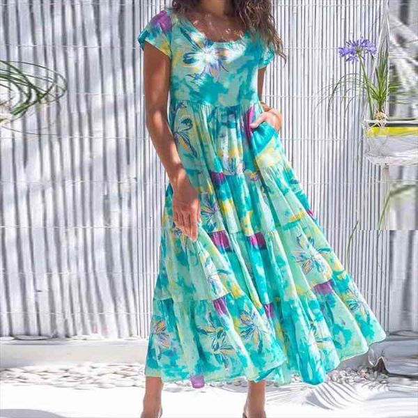 boho elegant floral print summer beach dress women o-neck short sleeve casual dress spring pocket pleated long party, Black;gray
boho elegant floral print summer beach dress women o-neck short sleeve casual dress spring pocket pleated long party, Black;gray
